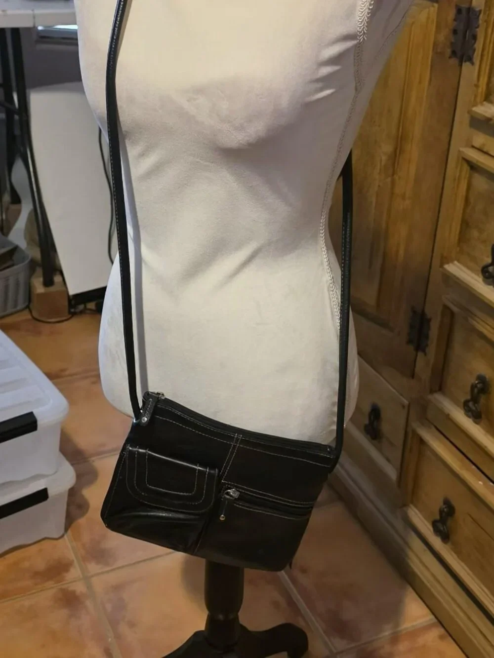 Tignanello Black‎ Crossbody Handbag with Cell Phone Holder